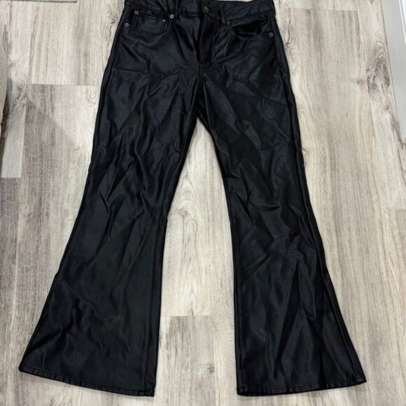 American Eagle Outfitters Black  WIDE LEG Flare Pants SIZE 14 - Picture 1 of 8